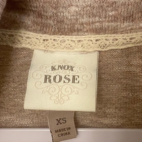 Knox Rose Cowl Neck Sweater Size XS Dusty Rose Drawstring Sides - Picture 2 of 6